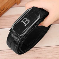 Men's Belt Automatic Buckle Belt High-Quality Trendy Crocodile Pattern Belt Fashionable Jeans Strap Men's Accessories - Image 5