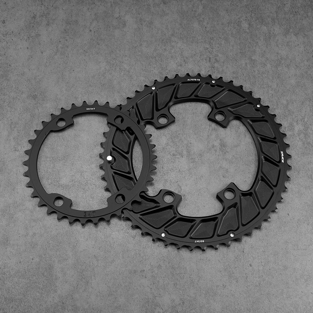ZRACE UNCHAINED Kettenblatt 105 R7000 R7100 / ULTEGRA R8000 R8100/DURA-ACE R9100 R9200 Asymmetrisches Straßenkettenblatt 50-34 52-36 54-40 – Detail 3