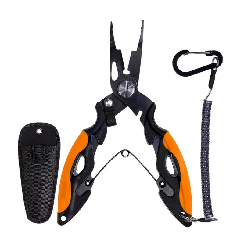 

Плоскогубцы для рыболовных крючков, рыболовные инструменты, резиновая ручка, с футляром, для речной рыбалки