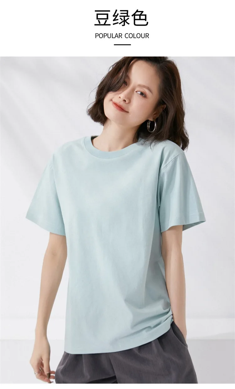 Women T-shirts 2024 Summer Tops Solid Short Sleeve Loose O-neck 100% Cotton Casual Ladies Shirts Harajuku Korean Woman Tshirts
