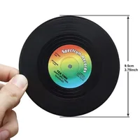 Cup Coaster Set 6 Pcs Cup Mat Vinyl Record Coasters Non-slip Coffee Coasters Heat-resistant Music Drink Coasters Table Mats Cups 3