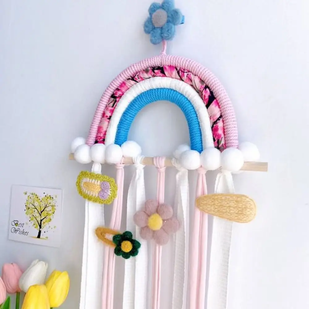 Bow Holder for Girls Hair Bows, Hair Clips Holder Rainbow Bow Organizer Hair Accessories Storage Wall Hanging Decoration 5