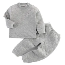 YK Conjunto de ropa de invierno para niños y niñas, pijamas térmicos de lana cálida, ropa de dormir gruesa para bebés