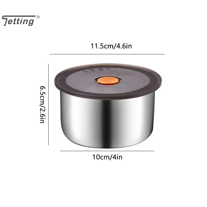 Stainless Steel Fresh-keeping Bowl Home Storage Preservation Sealed Box Portable Picnic Moisture-proof Food Fruit Bento Boxes