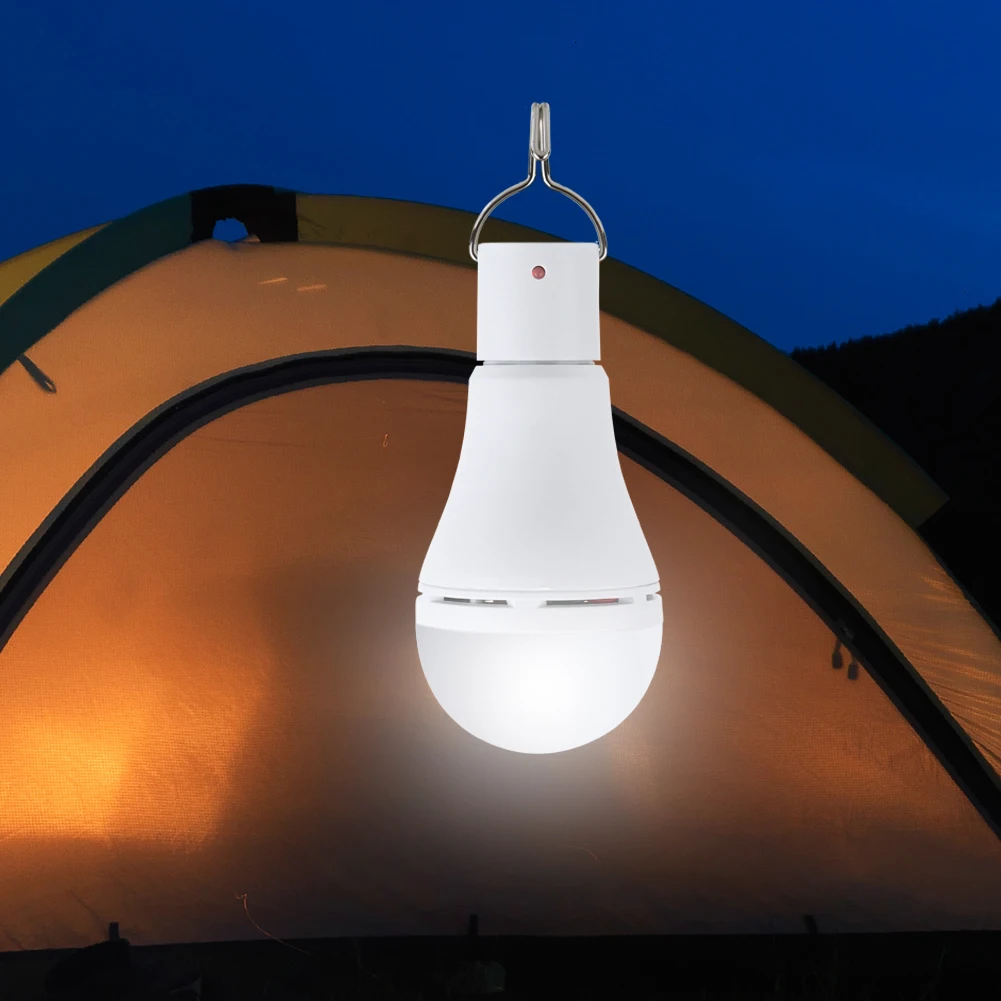 COB LED 태양광 조명, USB 충전식 전구, 캠핑 램프 (7W), 5 가지 모드, 20