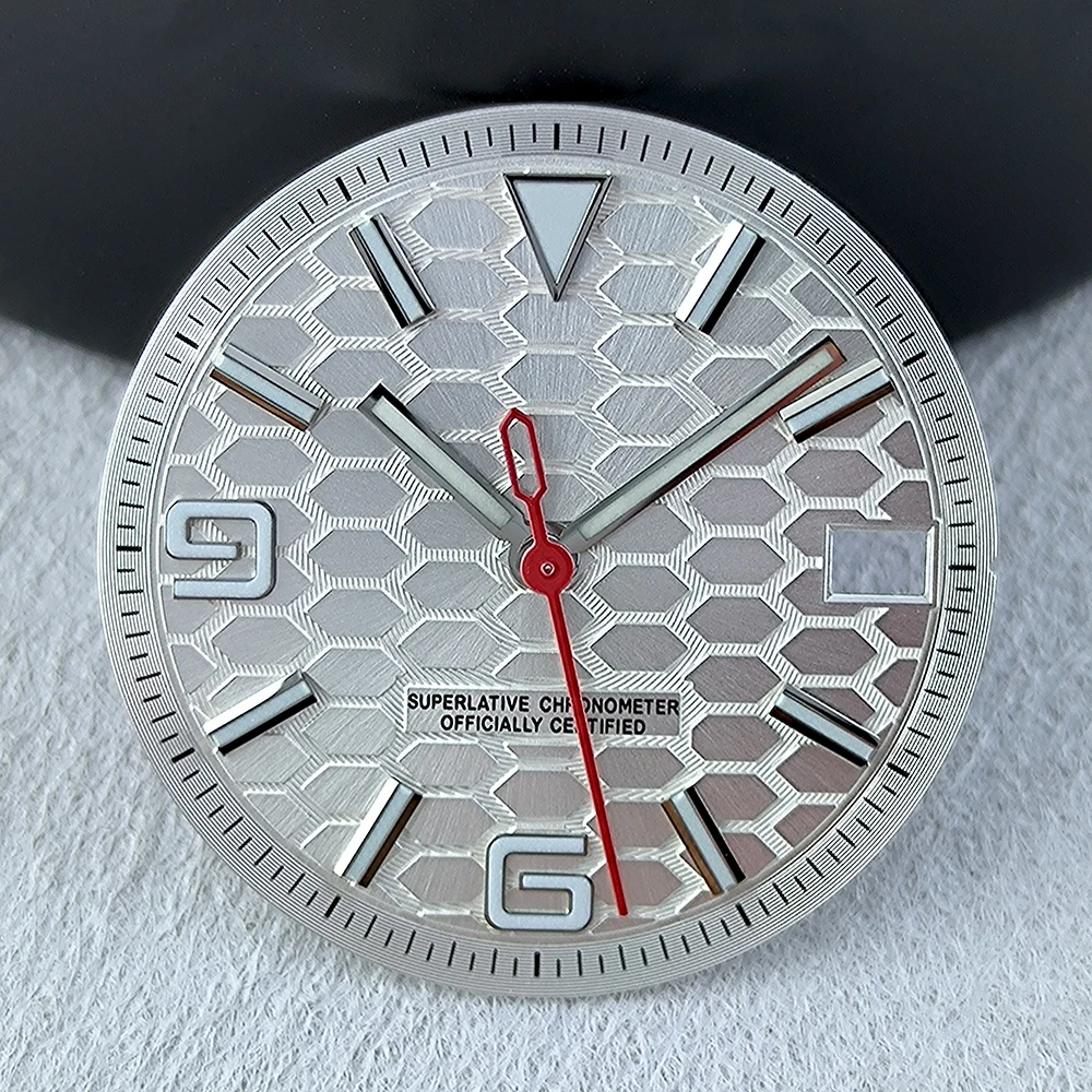 Blue Luminous Watch Dial with Numerals - 28.5mm