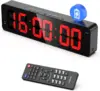 Gym Timer with Remote 11''x 3.5''Ultra-Clear Interval Timer with LED Countdown/Up Wall Clock  Power Fitness Timer Stopwatch 1