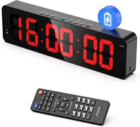 Gym Timer with Remote 11''x 3.5''Ultra-Clear Interval Timer with LED Countdown/Up Wall Clock  Power Fitness Timer Stopwatch 1