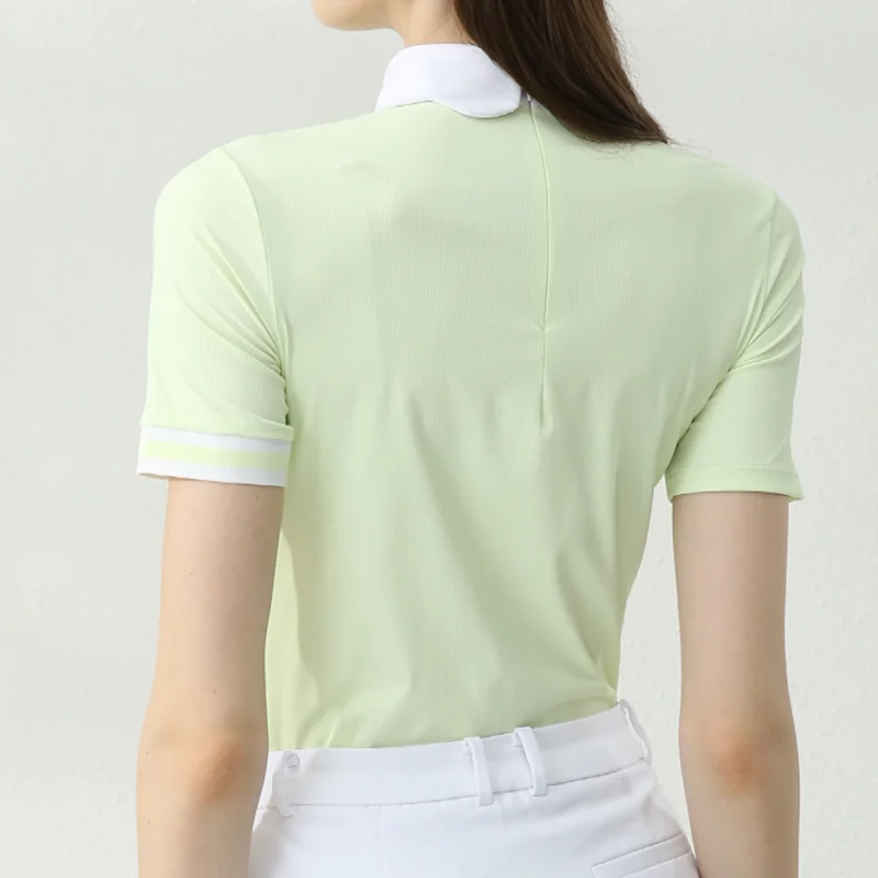 Golfist Golf Women Summer Short Sleeve T-shirt Petal Collar Quick-dry Slim Fit Elastic Golf Tops Ladies Causal Sports Apparel