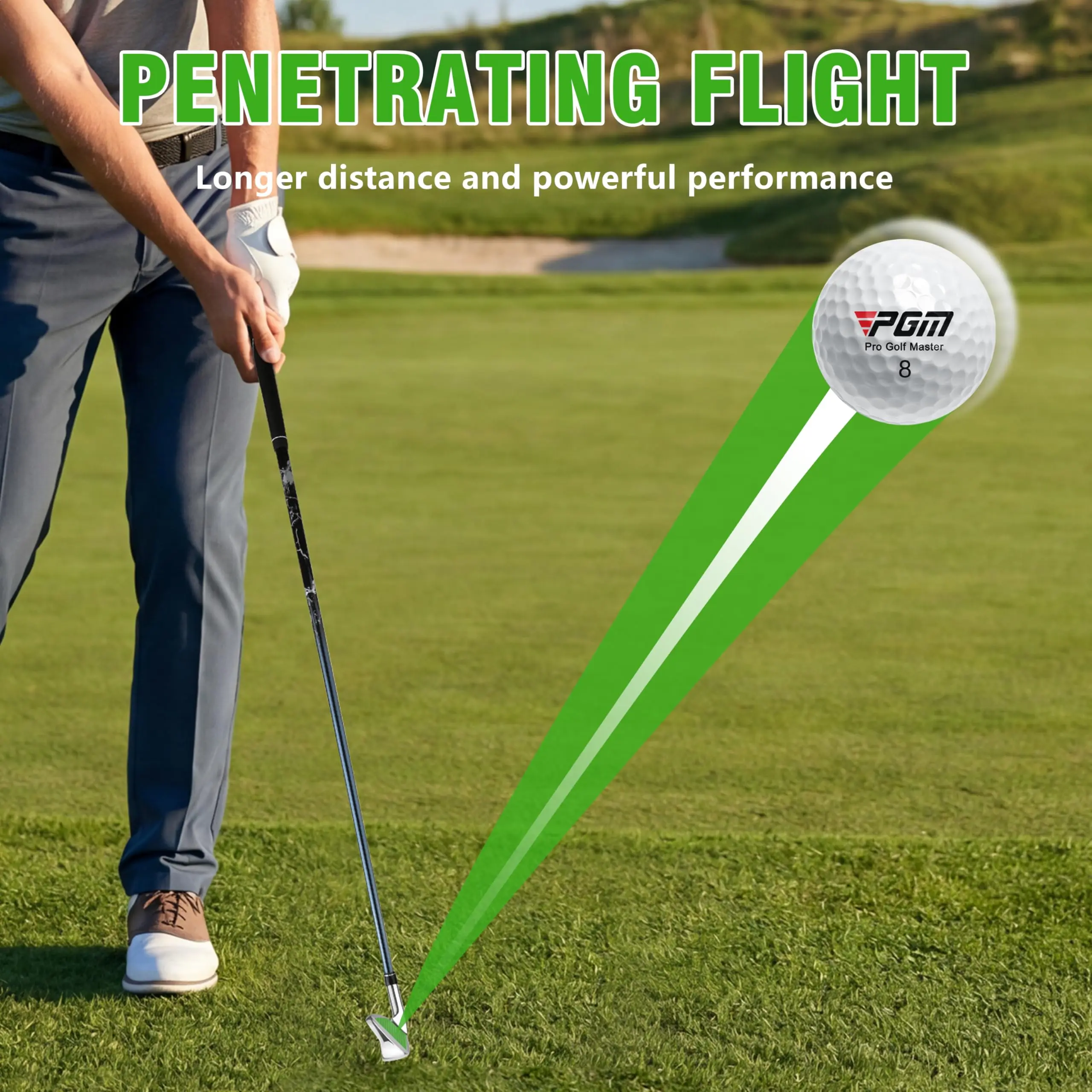 High Grade Three-Layer White Rubber Golf Ball for Outdoor Training and Competition