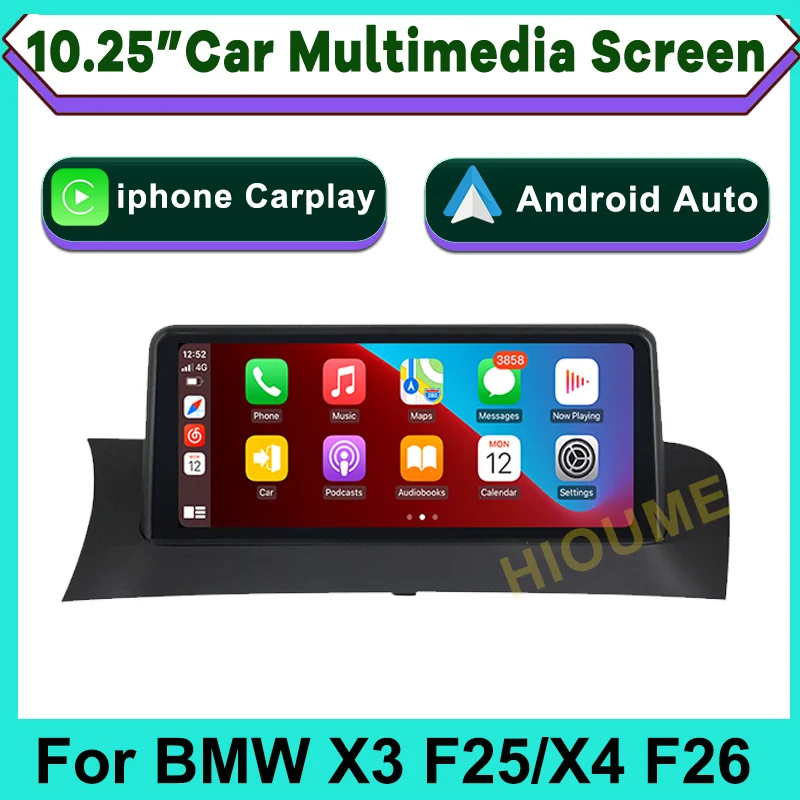 

10.25 Inch Wireless Apple CarPlay Android Auto Linux System GPS Car Multimedia Screen For BMW X3 F25 X4 F26 CIC NBT Head Unit