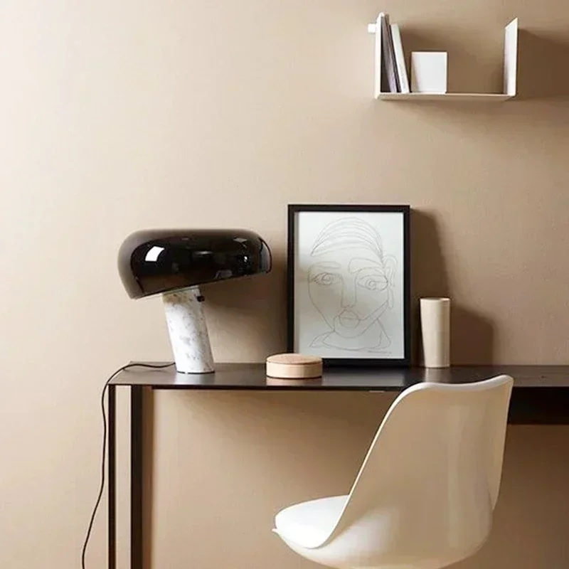 Description Picture 3 of itemMushroon Marble Table Lamp Kid Study LED Desk Light Household Bedside Living Bedroom Black Night Decorative Book Reading Light