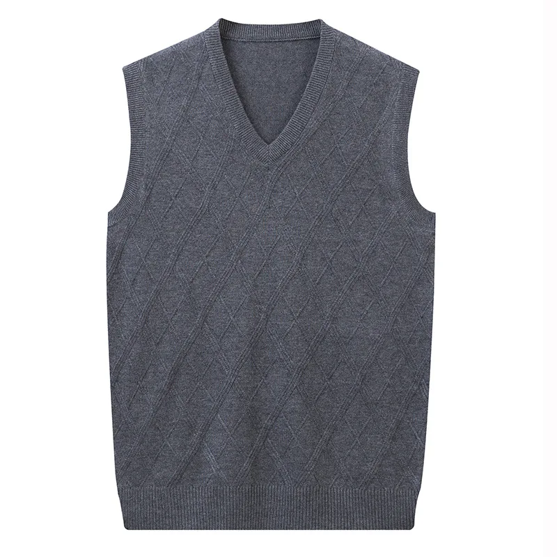 

Korean Fashion Men Sweater Vest Casual Men's Sleeveless V-neck Knitted Sweater Autumn Slim Solid Casual Waistcoat Vest
