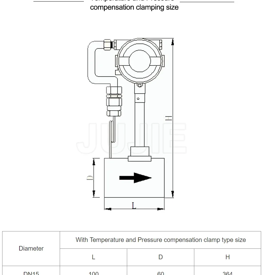Digital Steam Vortex Air Flow Meter Intelligent Steam Compressed Air High-precis