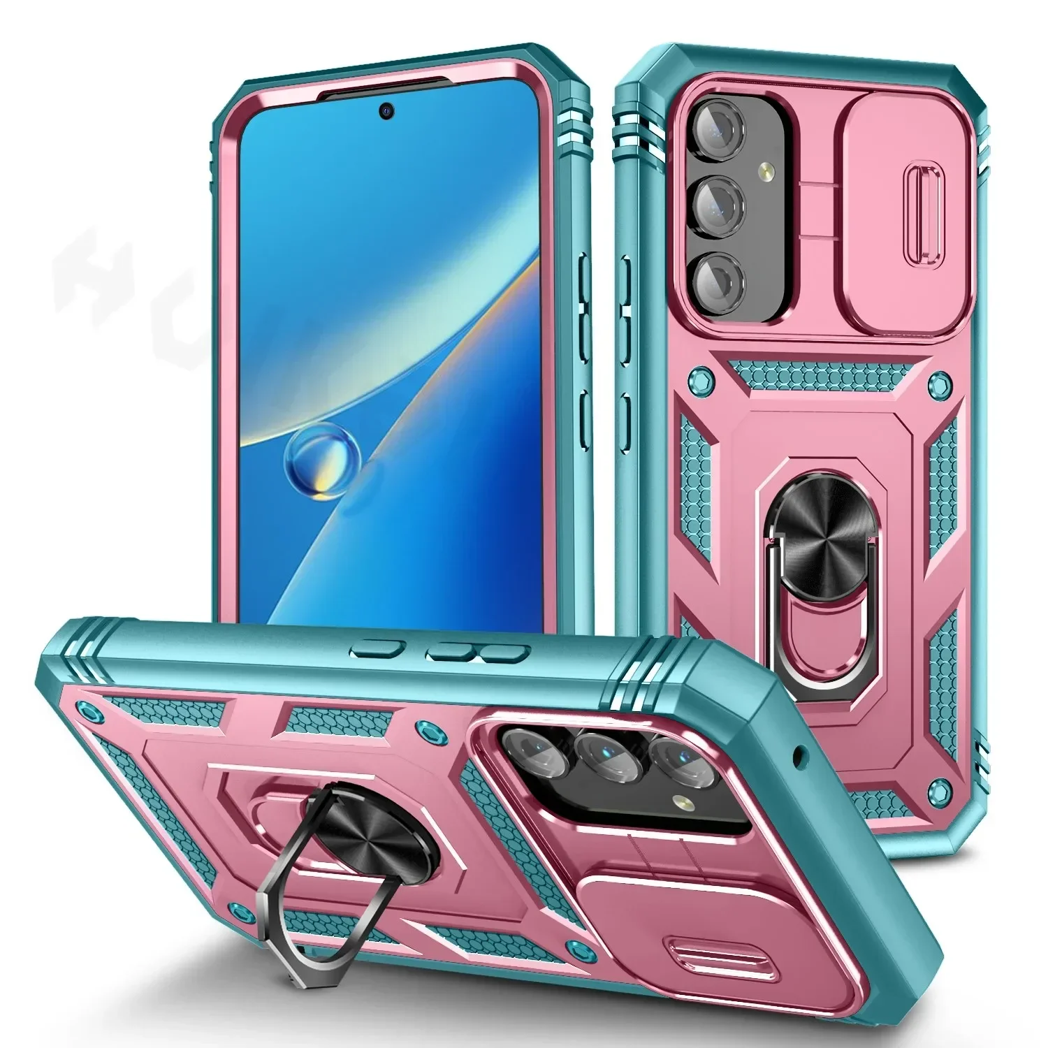 Advanced Rugged Kickstand Phone Case with Camera Slide Lens Protection