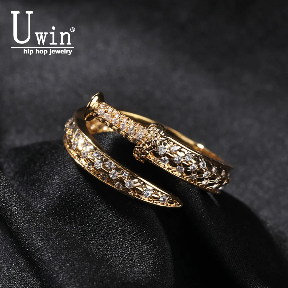 Uwin Sword Rings, Iced Out Square Rings, Rapper Style Jewelry
