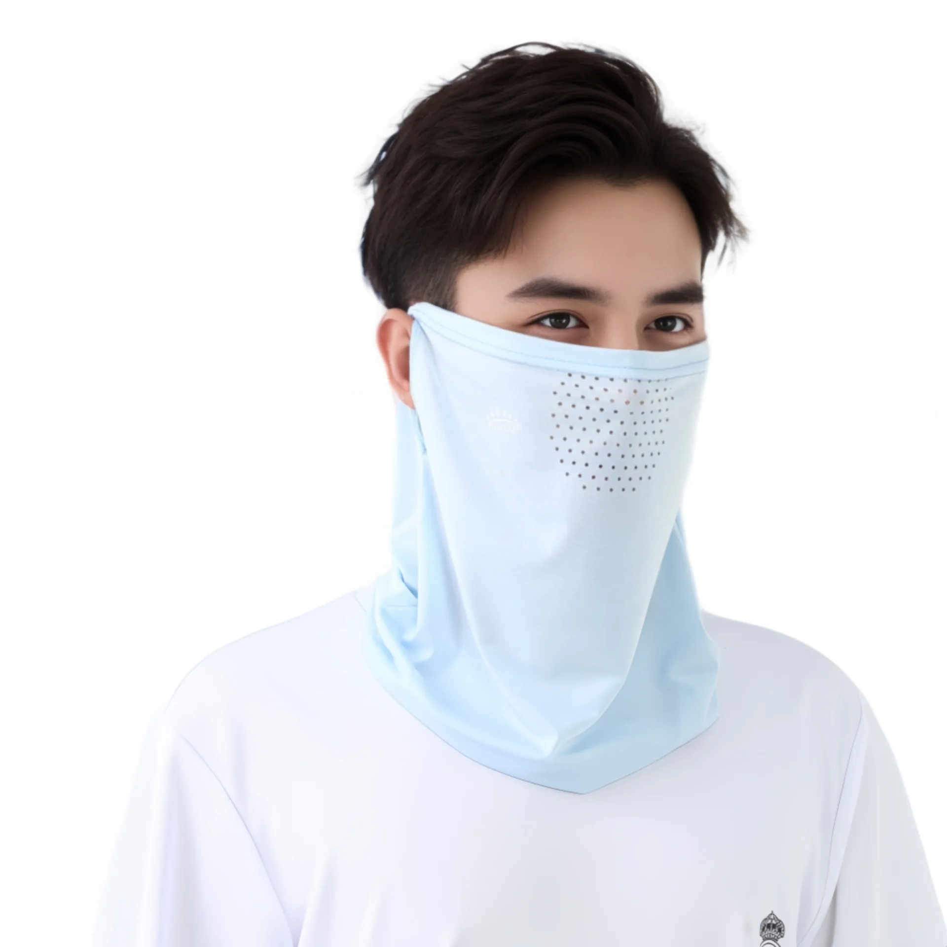 Men's Outdoor Cycling Scarf with Face Mask - Sun Protection Neck Gaiter, Summer Sports Balaclava for Sunscreen UV Defense