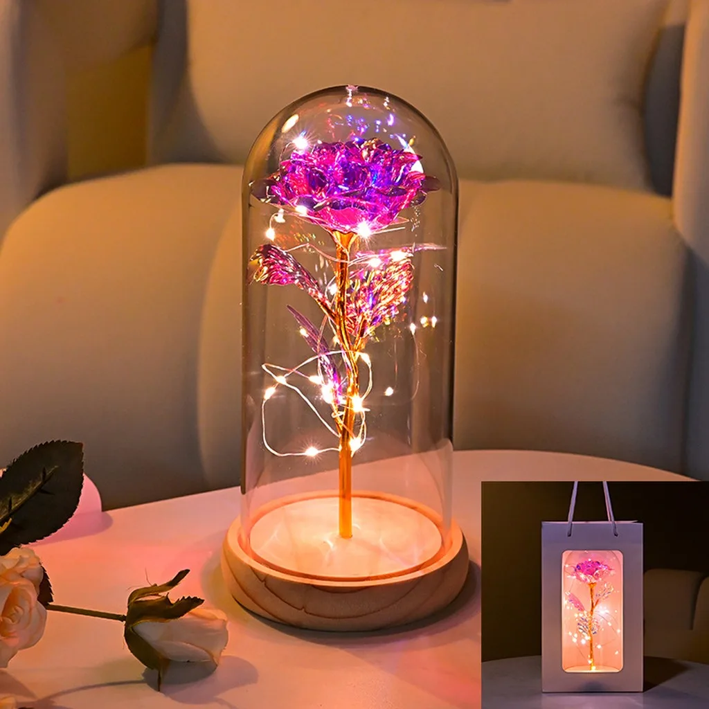 LED Galaxy Rose Artificial Flowers - Wedding, Valentine's, and Mother's Day Decoration Gift (Battery Not Included)