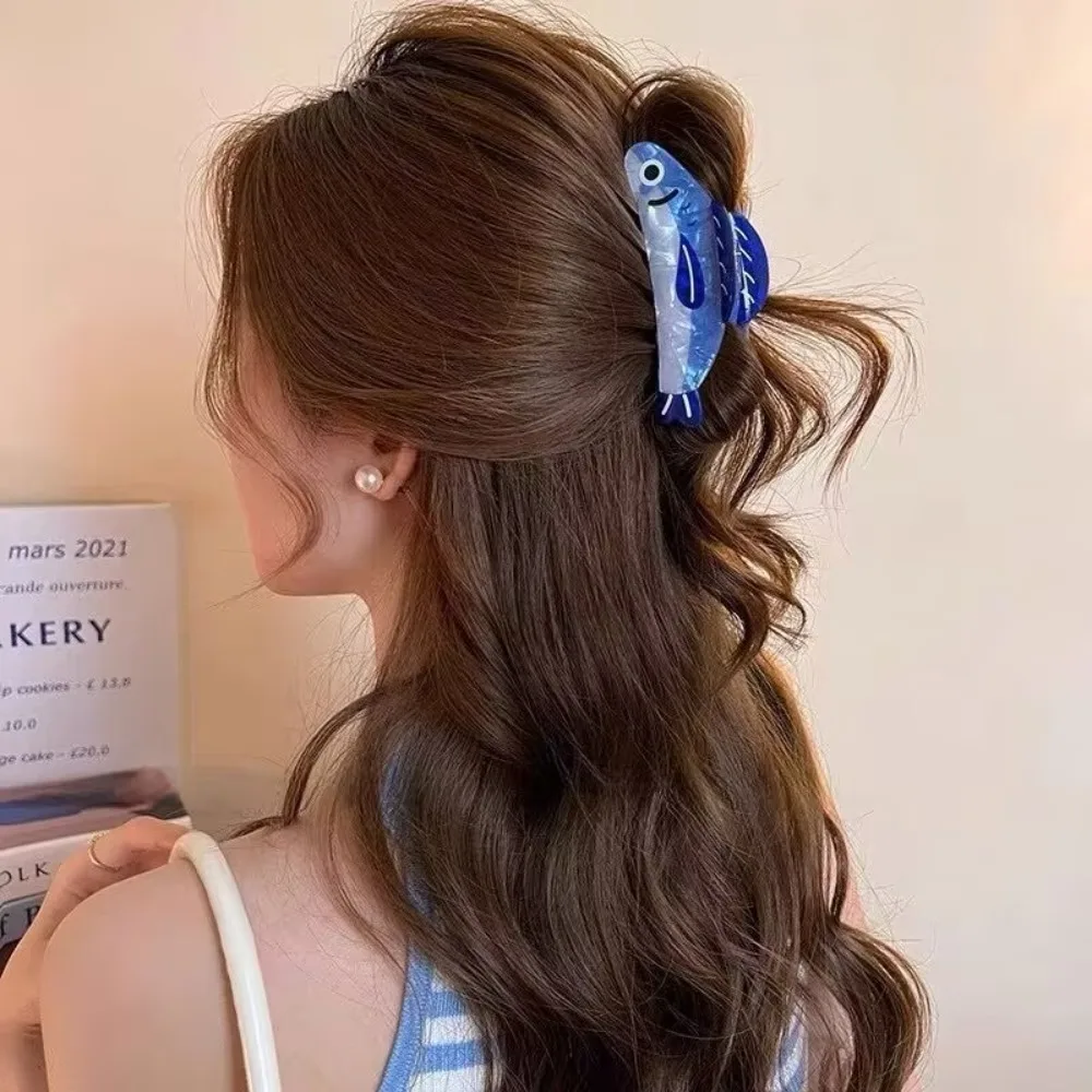 Fashion Sardines Hair Claw Clip Non Slip Lightweight Hairpin Cartoon Simple Design Hair Barrettes Girls Accessories