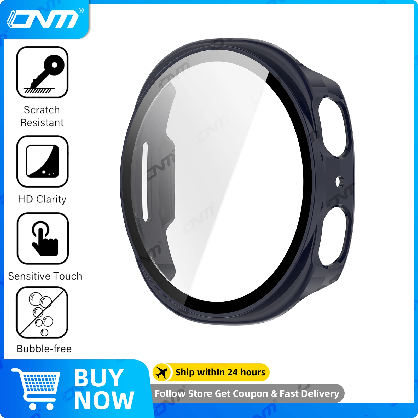 Premium Tempered Glass Screen Protector & Hard PC Bumper Case