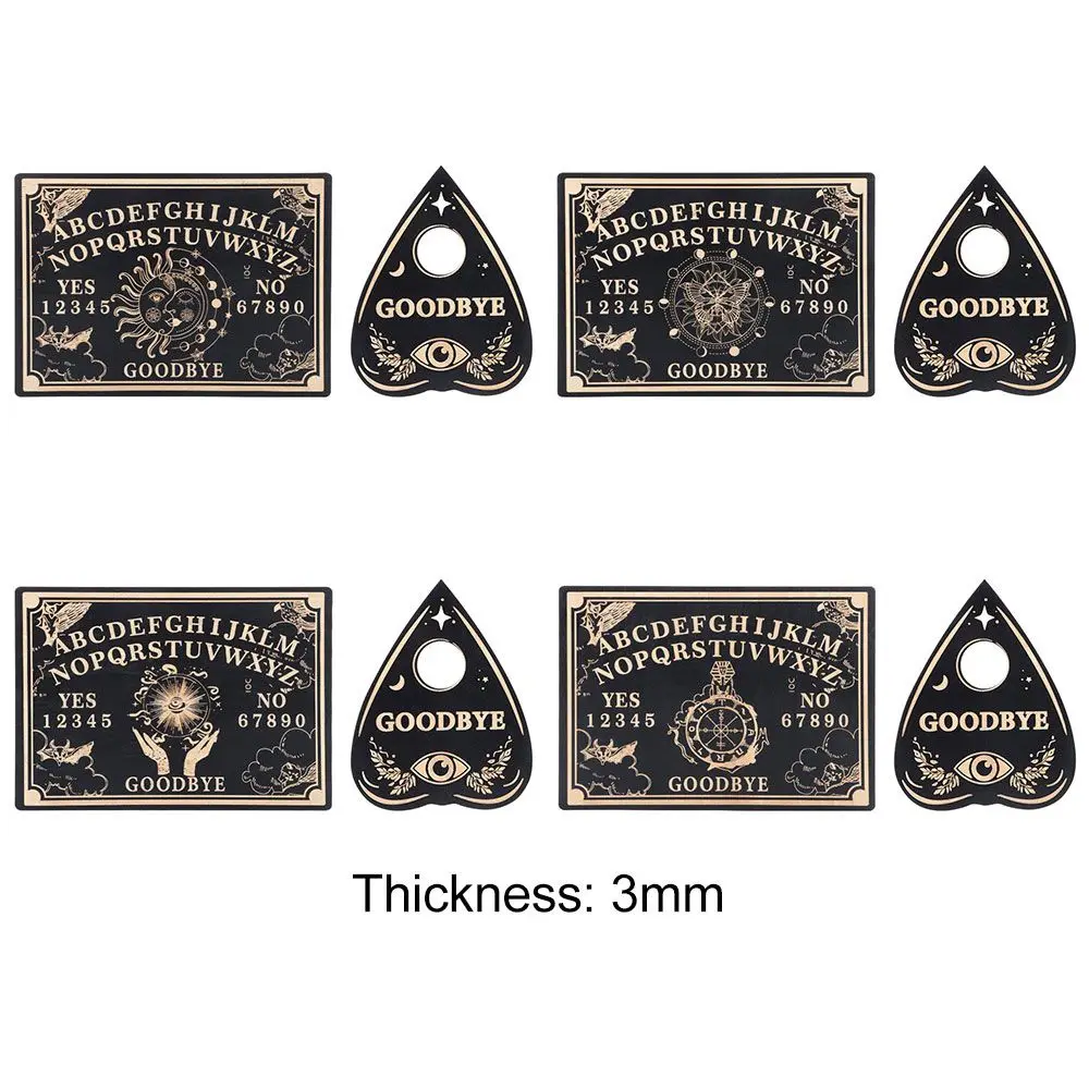 Pendulum Wall Art Home Decor Wall Sign Black Wooden Spirit Board Pendulum Dowsing Divination Board Set Wooden Carven
