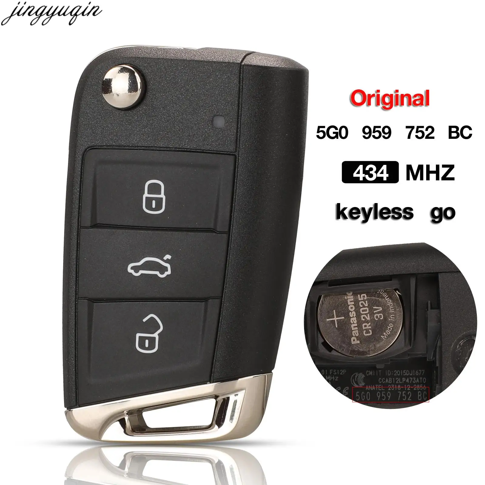 Jingyuqin Original Keyless-Go Auto Schlüssel 433Mhz MQB48 Für VW Golf MK7  Jetta Skoda Octavia Touran Superb Tiguan sitz 753BA/752BB/BC