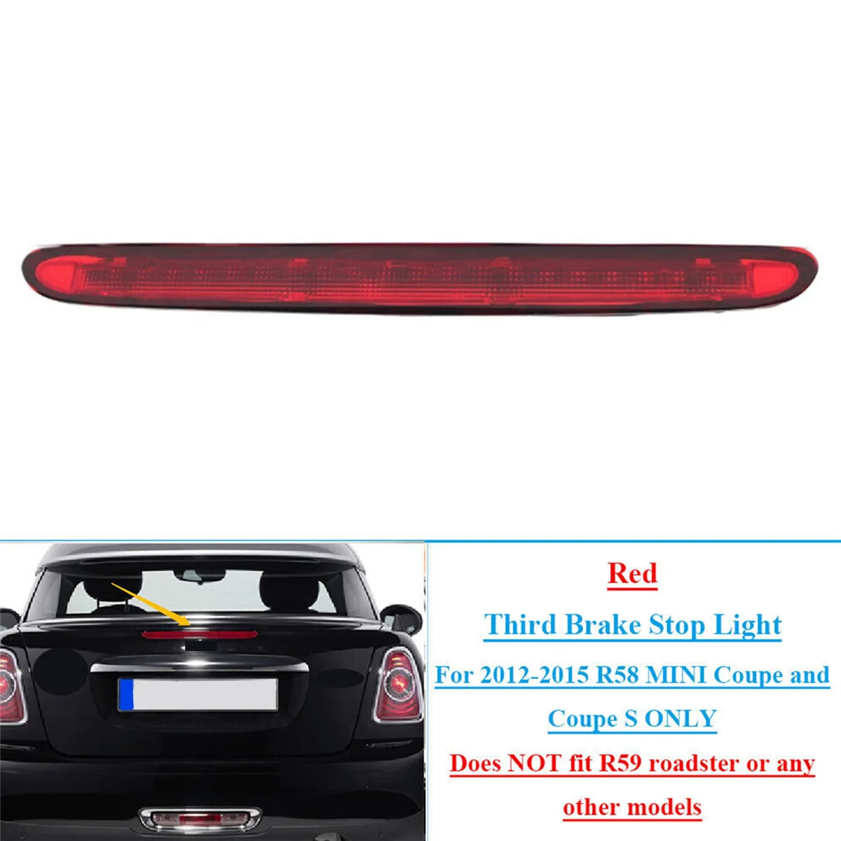 

Black Car Third High Level Brake Stop Light Fit for BMW R58 MINI Coupe and Coupe S 2012-2015 63252758940