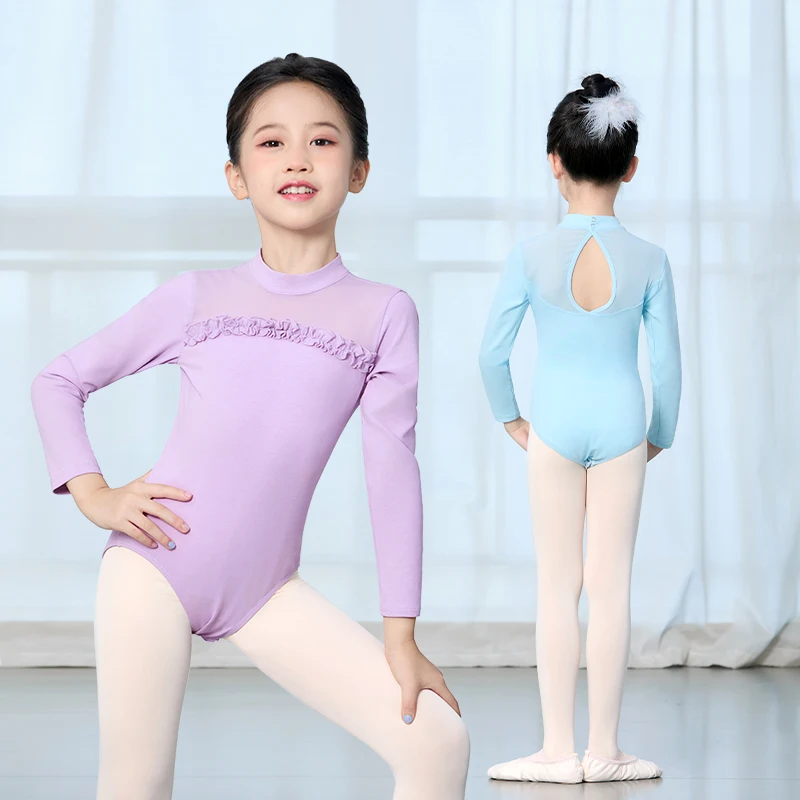 boruizhen Body Ginnastica Artistica Bambina Ragazze Ginnastica Leotards Balletto Body Danza Classica Costumi Manica Corta Manica a Sbuffo da 3 a 4 Anni Rosa