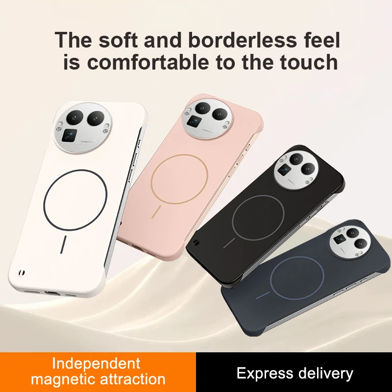 Magsafe-Compatible Frameless Magnetic Wireless Charging Slim Hard Back Phone Case