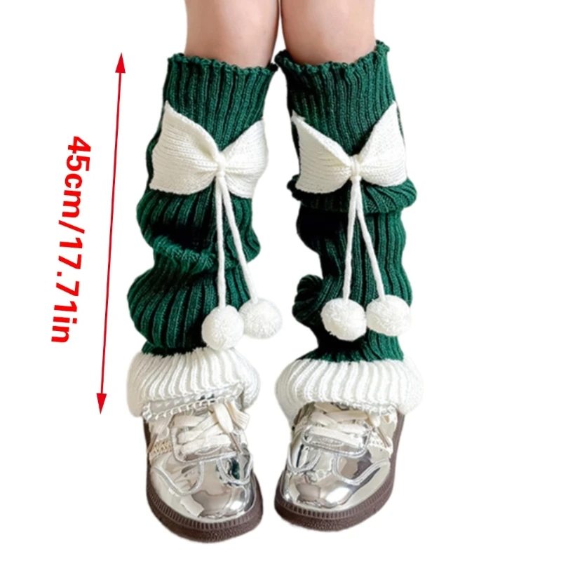 Lolitas Calf Socks Knitted Calf Socks Long Leg Cover Children Crochet Knee High Stockings for Teen Girls Age 1-10 Year