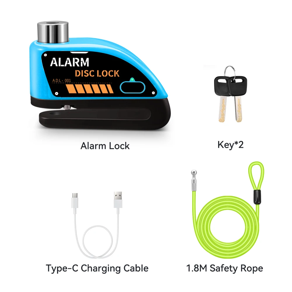 candado para motocicleta con alarma bloqueo de disco, alarma antirrobo de 130db para alarma de motocicleta y bicicleta para Moto &raquo; candado para motocicleta con alarma