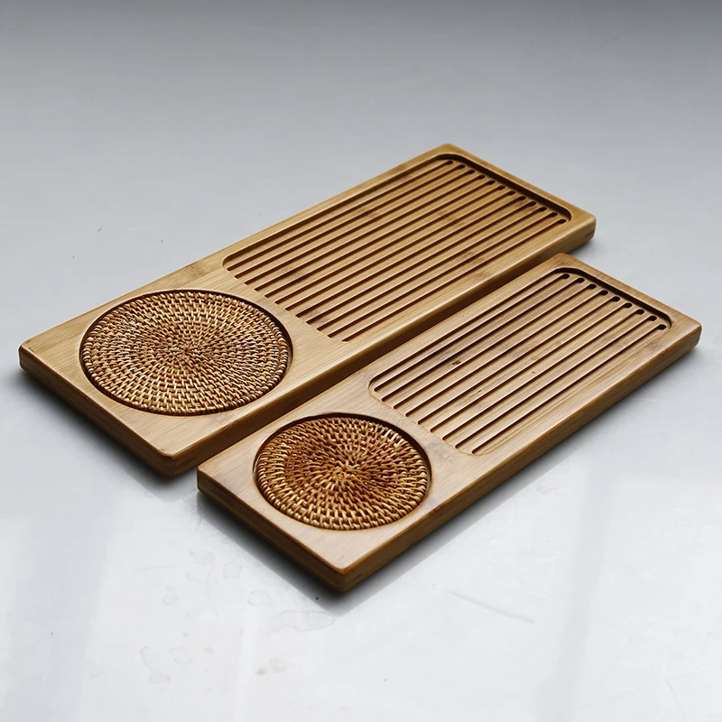 l Bamboo Wood Tea Tray Dry Pounding Stage Japanese Sle Handmade Home Use Small Simple Gongfu Tea Set Tea Tray  W...