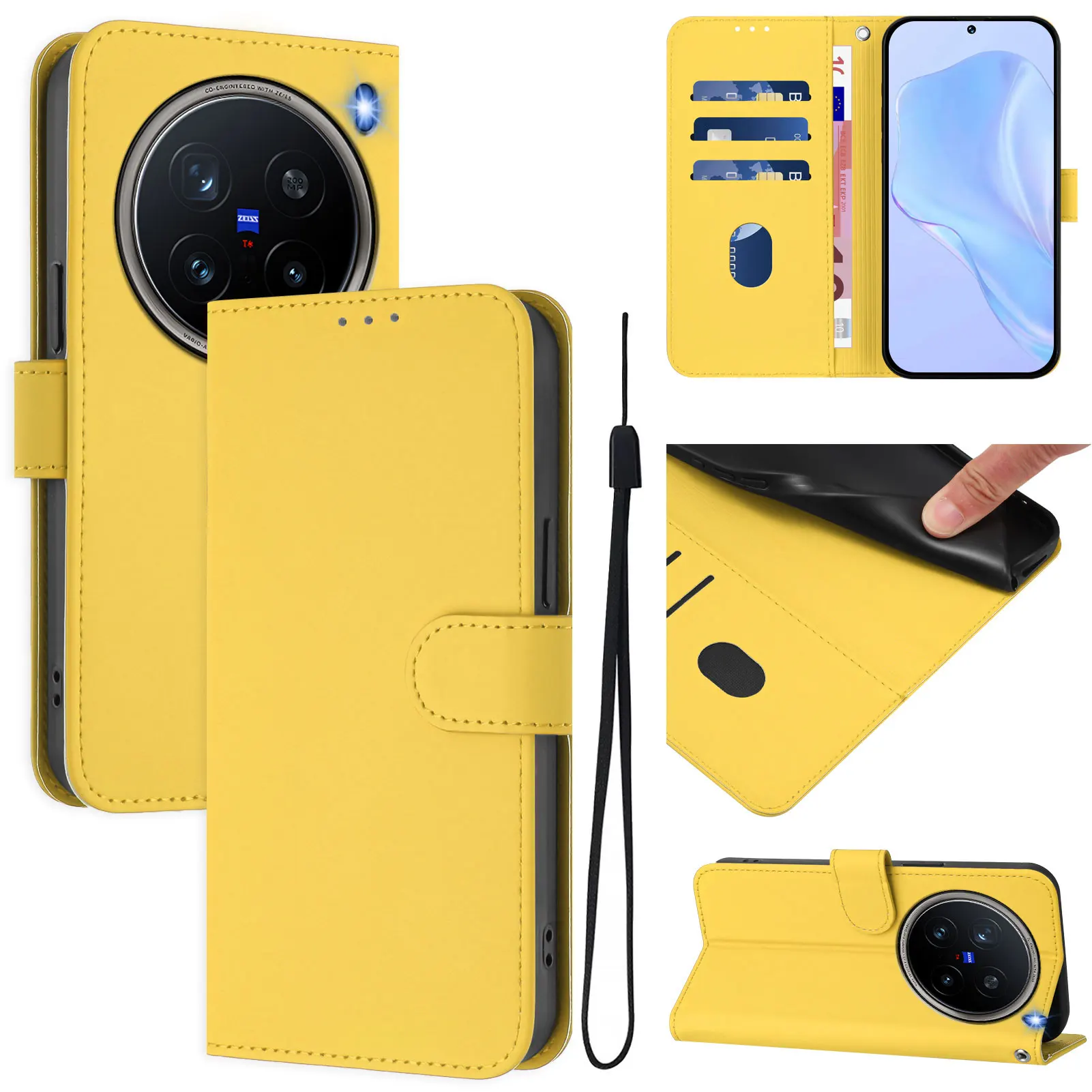 Solid Color Wallet Leather Flip Phone Case with Card Slot