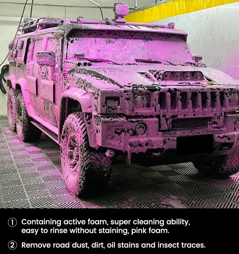 Espuma activa para lavado de autos sin contacto, champú de color, espuma de nieve para limpieza automática de autos.