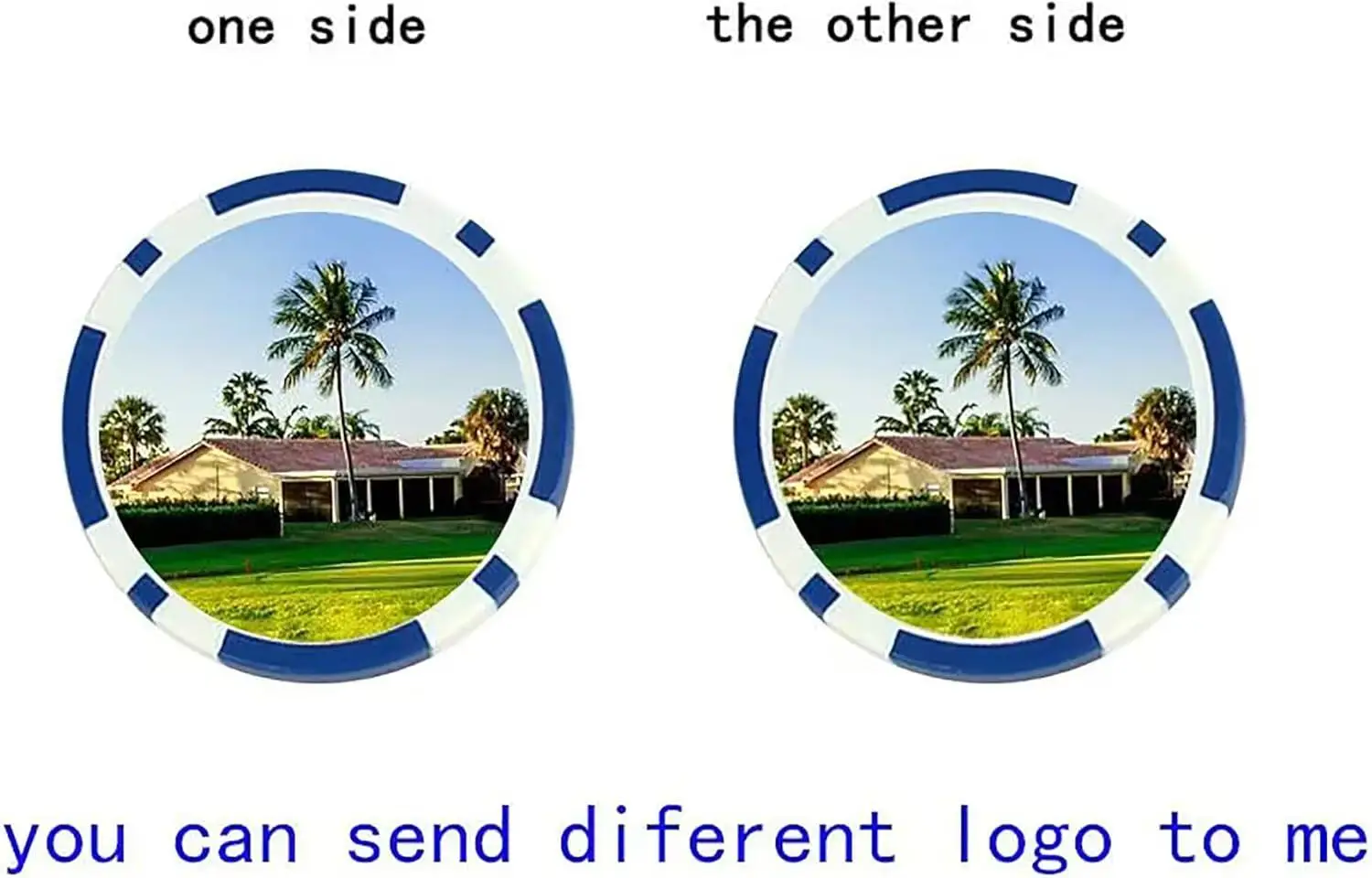 カスタマイズされたロゴゴルフボールマーカー両面40mm直径11.9g ABS