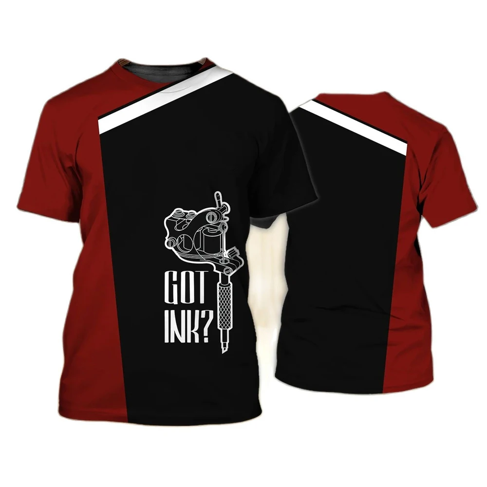 Summer Men Tattoo Artist Tattoo Artist 3d Printed T-Shirt Casual Fashion Street Baggy Plus Size O Collar Short-Sleeved Top