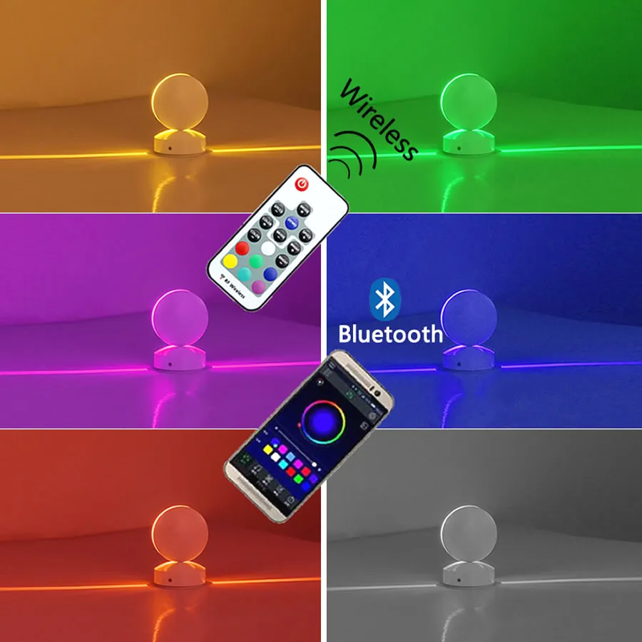 12W LED Wall Lighting RGB Bluetooth Remote Windows Sill Lamps 110V 220V For Home Door Frame Corridor Balcony Garage Hotel Lights