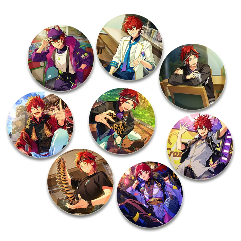 

Anime Ensemble Stars Brooch for Clothes Hat Backpack Round Pins Handmade Cartoon Cosplay Badges Accessorie Gift Rinne Amagi