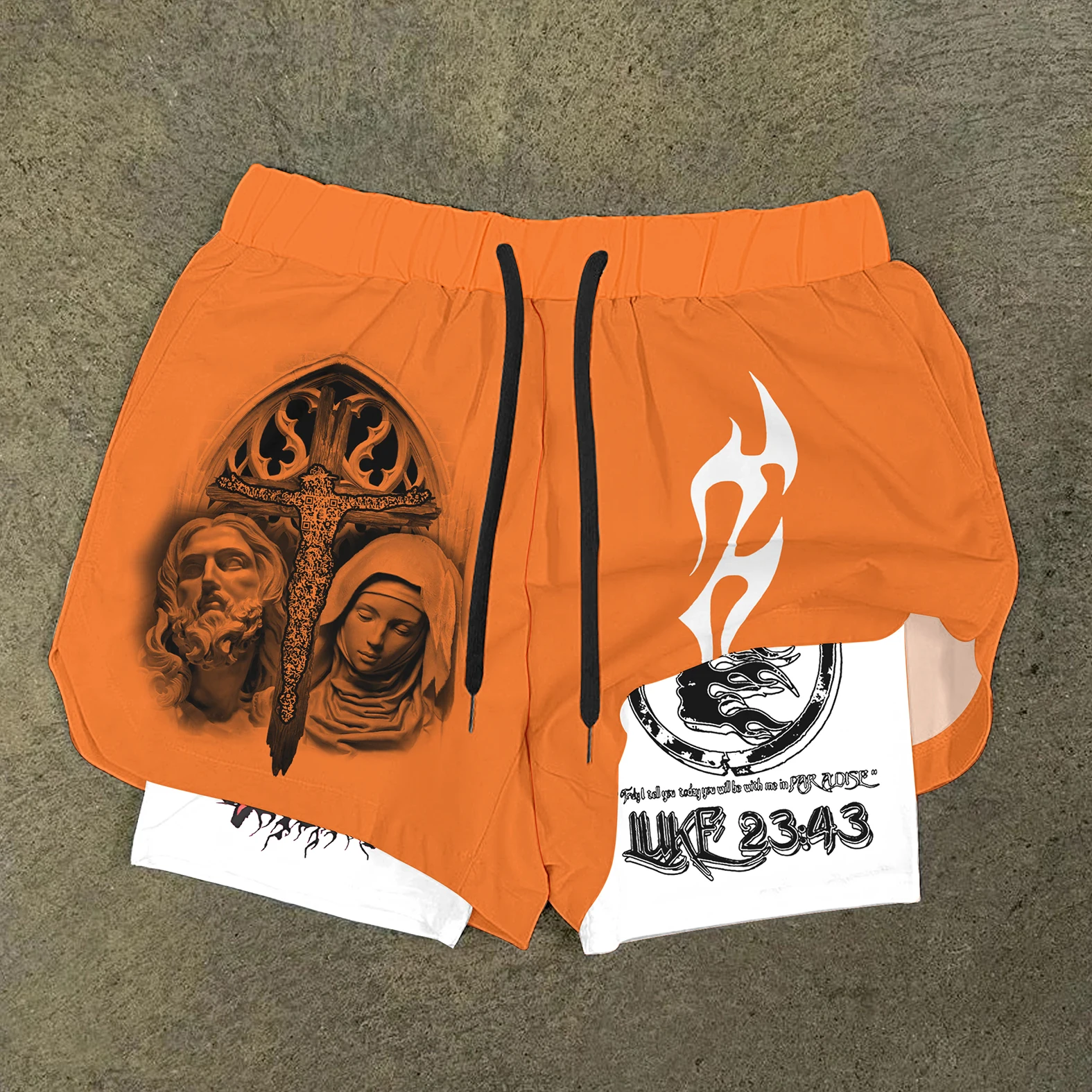 New Digital Printed Fashionable High Quality Sports and Leisure Double layer Shorts for Men Quick drying Running Training Beach 4