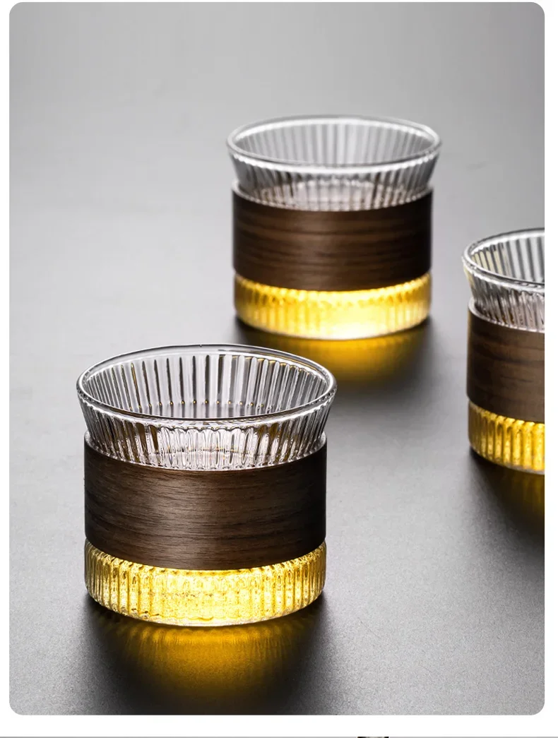 Description Picture 4 of itemGlass Coffee Mug Japanese Style Walnut Cup SleeveTransparent Kawaii Cup Coffeeware Beautiful Tea Mugs Beer Mug Cute Mug