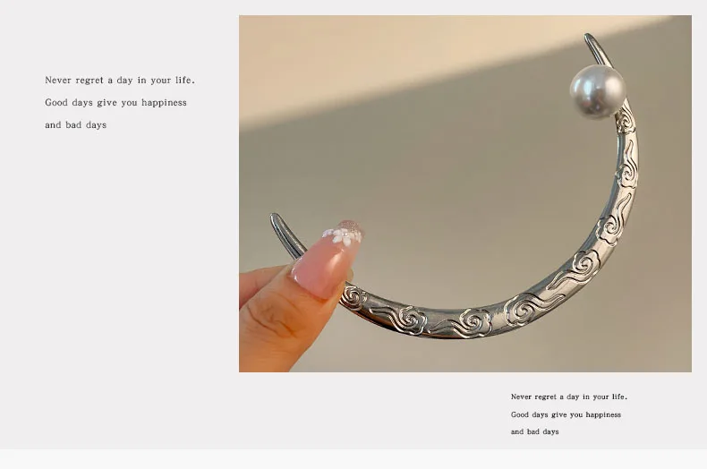 Neue Frauen Haar Gabeln Alte Stil Haar Ornament Haar Stick Silber Legierung Mond Halbkreis Förmigen Haar Schmuck Zubehör Haarnadel – Detail 2