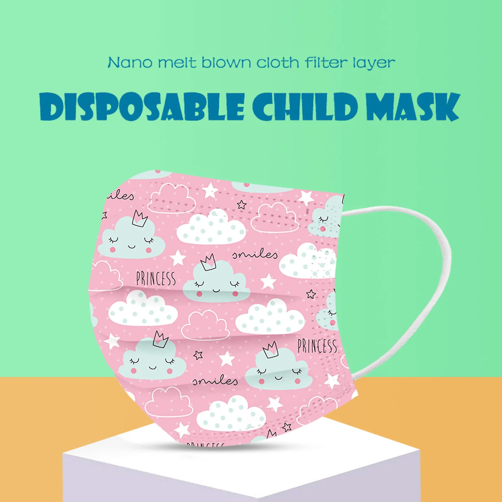 50pc Child Kids Mask Disposable Mask Face Mask 3ply Ear Loop Mask Masque Enfant Jetable Mascarillas Headband Cubrebocas Маски 4