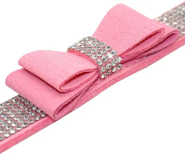 Pet Dog Velvet Leather Collar Leash With Rhinestone Bling Blink Butterfly Fashion Pet Leash Accessories Blind Drop Shipping 2