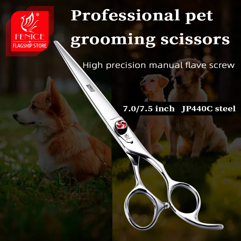 Professional Dog Grooming Scissors 7.0/7.5 inch JP440C Cutting Thinning Shears For Pet Beauticians Groomers Fenice dog grooming scissors