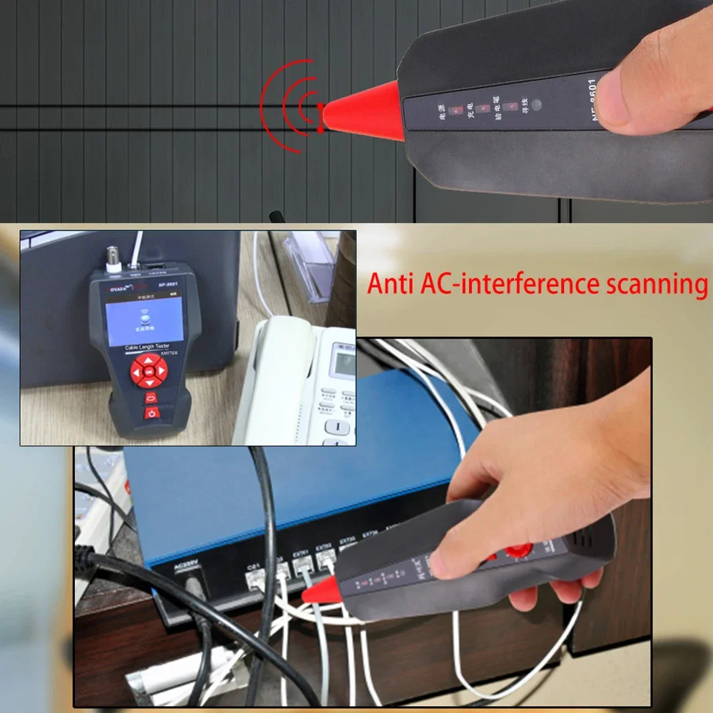 Noyafa NF-8601 Network Cable Tester Ethernet Cable Tracker with PoE/PING Function Measure Length Wiremap Tester Network Tools 5