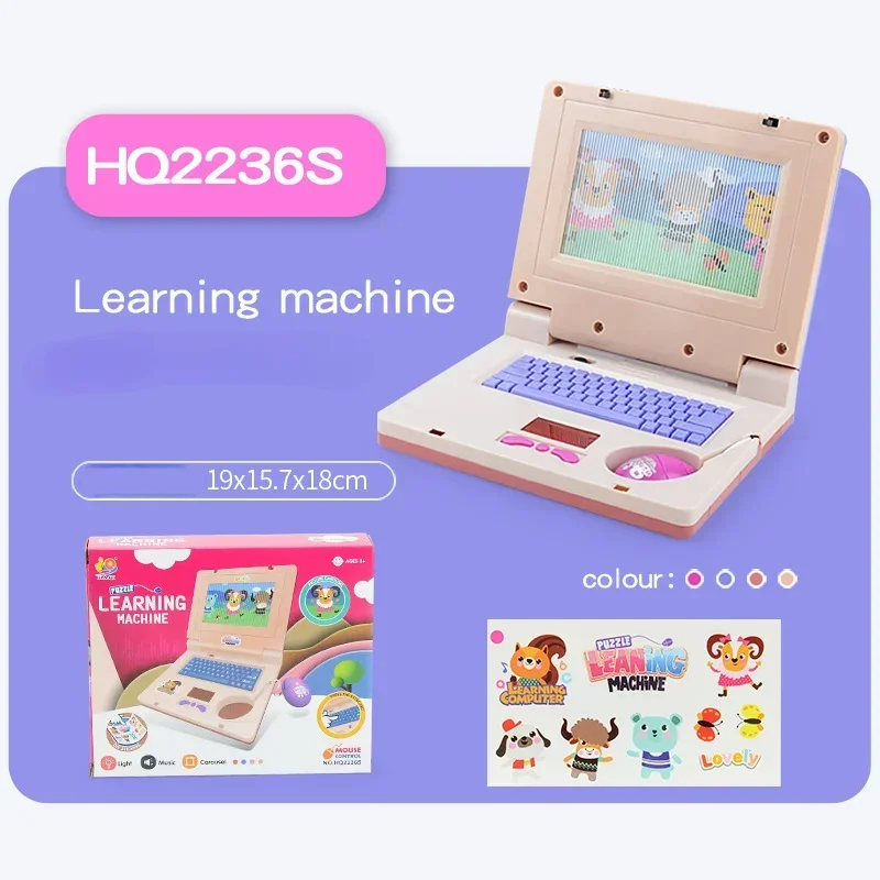 Toddler Puzzle Learning Machine Cartoon Fake Laptop with Light Music Mouse Simulation Computer Enlightening Toys for Kids Gifts learning toys laptop computer toy