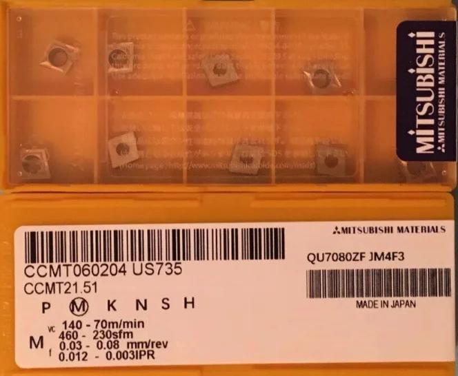 ORIGINAL 10PCS CARBIDE INSERT CCMT060204 US735