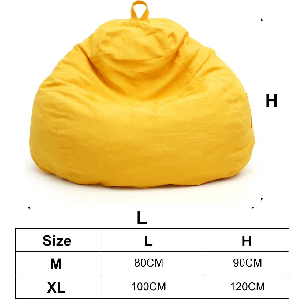 1/2Pcs Lazy Sofa Cover Solid Chair Covers Without Filler Large Bean Bag Cover Adults Couch Living Room Bedroom Tatami Lounger 6