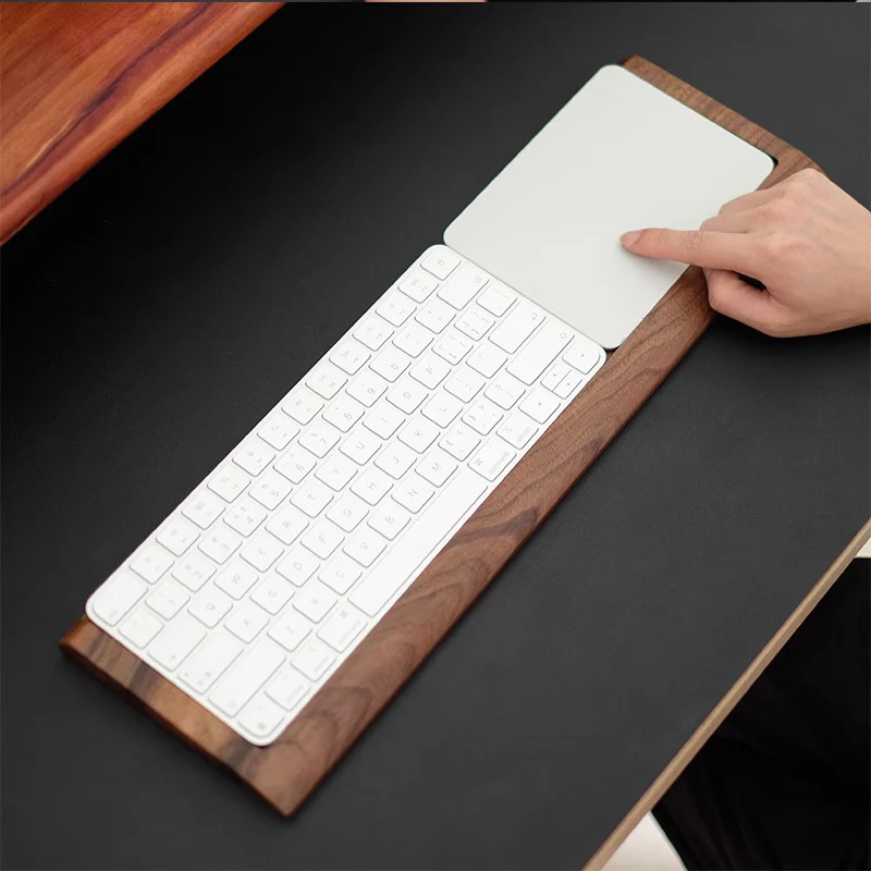 Bandeja de Madeira Sólida de Noz Descanso de Palma para Teclado Mágico Apple Touch id Suporte Magic Trackpad Suporte de Pulso em 1 - Imagem 6