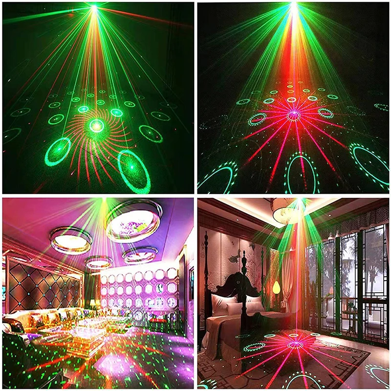 LED Disco Stage Lights 72 Patterns RGB Stage Lights USB Wedding Ambient Lights Party Decoration Lights Sound Control Stage Light